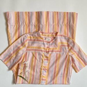 Vintage sherbet striped house coat